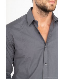 T04-8 Grey STRETCH shirt slim fit