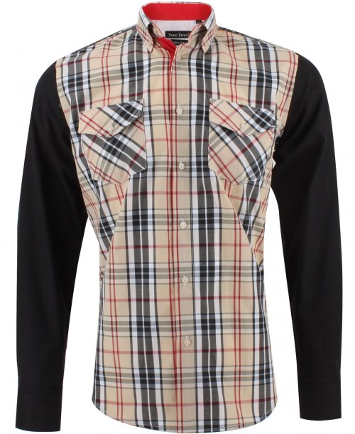 YE-1507016-2 Chemise grande taille à carreaux tartans du 2XL au 6XL