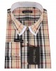 YE-1507029-1 Chemise double col grande taille à carreaux tartans du 2XL au 6XL