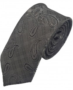 CR-32 Black paisley printed tie