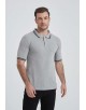 YE-8845-10 Polo gris col bicolor