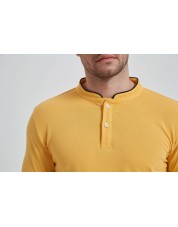 YE-8846-14 Polo jaune Golden col mao