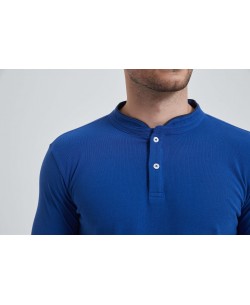 YE-8846-15 Mandarin collar polo in royal blue