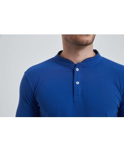 YE-8846-15 Polo bleu roy col mao