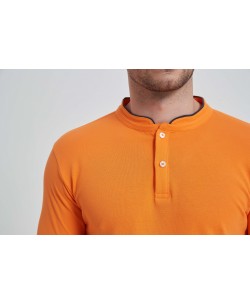 YE-8846-04 Mandarin collar polo in orange
