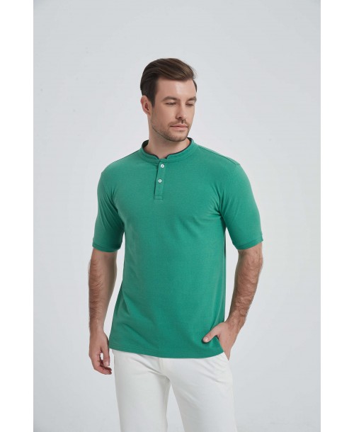 YE-8846-06 Polo vert  col mao