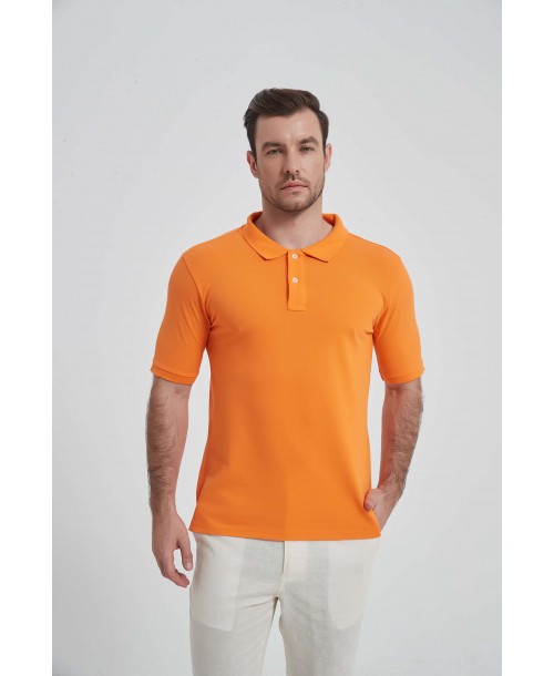 YE-8847-04 Polo orange coupe ajustée