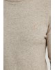 YE-6735-75 Beige jumper with funnel neck & logo 