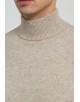 YE-6735-75 Beige jumper with funnel neck & logo 