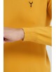 YE-6735-85 Mustard jumper with funnel neck & logo 