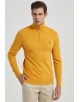 YE-6738-85 High zip neck mustard jumper with logo