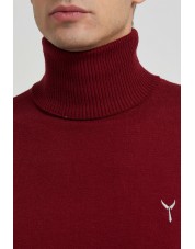 YE-6741-77 Burgundy turtle neck jumpers with logo
