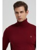 YE-6741-77 Burgundy turtle neck jumpers with logo