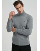 YE-6741-79 Grey turtle neck jumpers with logo