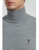 YE-6741-79 Grey turtle neck jumpers with logo