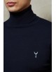 YE-6741-81 Navy blue turtle neck jumpers with logo
