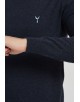 YE-6741-82 Navy blue vintage turtle neck jumpers with logo