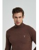 YE-6741-87 Coffee turtle neck jumpers with logo