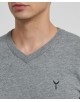 YE-6745-79 V-neck grey jumper with logo