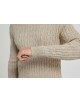 YE-6851-75 Cable knit crew neck jumper with logo in beige