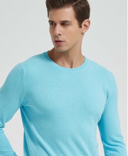 YE-6801-4 Pull bleu turquoise en coton