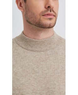YE-6735-125 Beige jumper with funnel neck