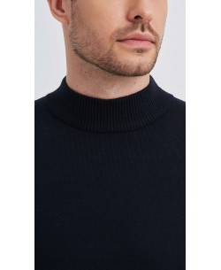 YE-6735-140 Navy blue jumper with funnel neck