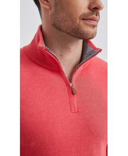 YE-6738-131 High zip neck pink jumper