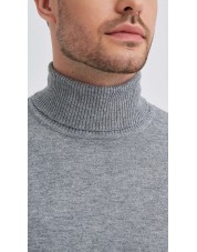 YE-6741-127 Pull col roulé gris