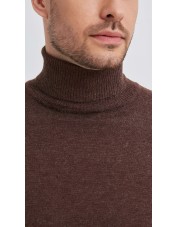 YE-6741-130 Pull col roulé choco