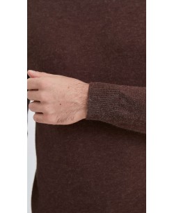 GT41-130 Pull marron vintage 2XL au 5XL col roulé