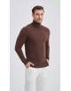 YE-6741-130 Pull col roulé choco