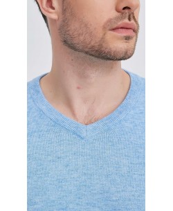 YE-6745-126 Vintage blue"V" neck jumper