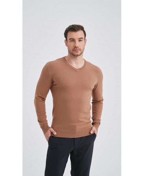 YE-6745-138 Pull camel col V "CASHMERE TOUCH"