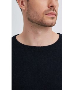 YE-6746-128 Crew neck navy vintage jumper
