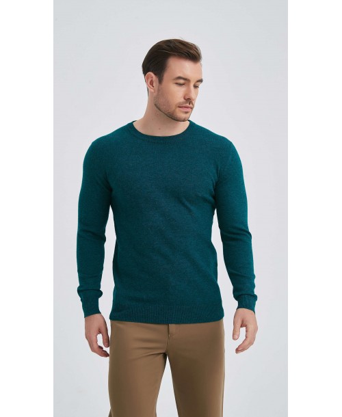 YE-6746-129 Crew neck green jumper
