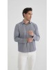  R002-12 Chemise bleu piqué en confort fit
