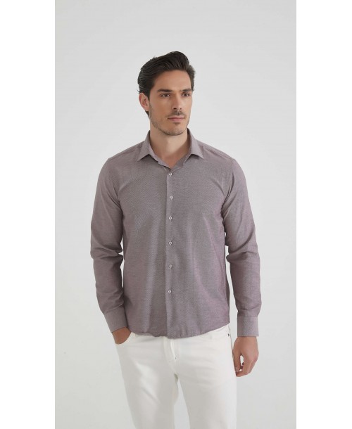  R002-23 Chemise choco piqué en confort fit