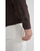 R002-25 Chemise coupe droite en coton piqué - Marron R002-25 Chemise coupe droite en coton piqué - Marron