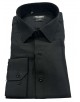 R002-30 Chemise coupe droite en coton piqué - Noir
