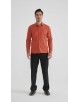  R002-37 Camisa corte recto en algodón piqué - Terracotta