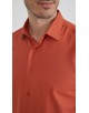  R002-37 Camisa corte recto en algodón piqué - Terracotta