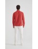  R002-38 Chemise coupe droite en coton piqué - Rouge