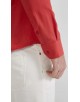  R002-38 Chemise coupe droite en coton piqué - Rouge