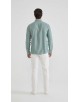  R002-50 Chemise coupe droite en coton piqué - Kaki