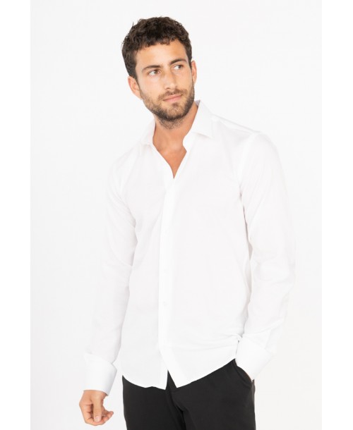 SAT100-1 Chemise blanche slim fit taille S