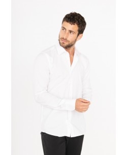 SAT100-1 Chemise blanche slim fit taille L