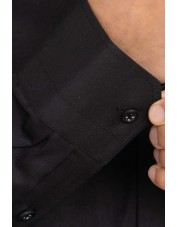 SAT100-10 Chemise noire en slim fit