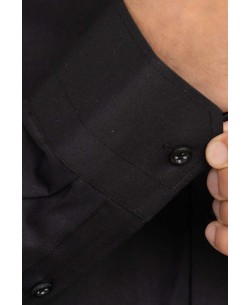 SAT100-10 Chemise noire slim fit Taille XXL