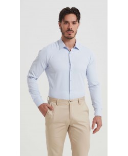 SAT100-14 Chemise bleu ciel en slim fit